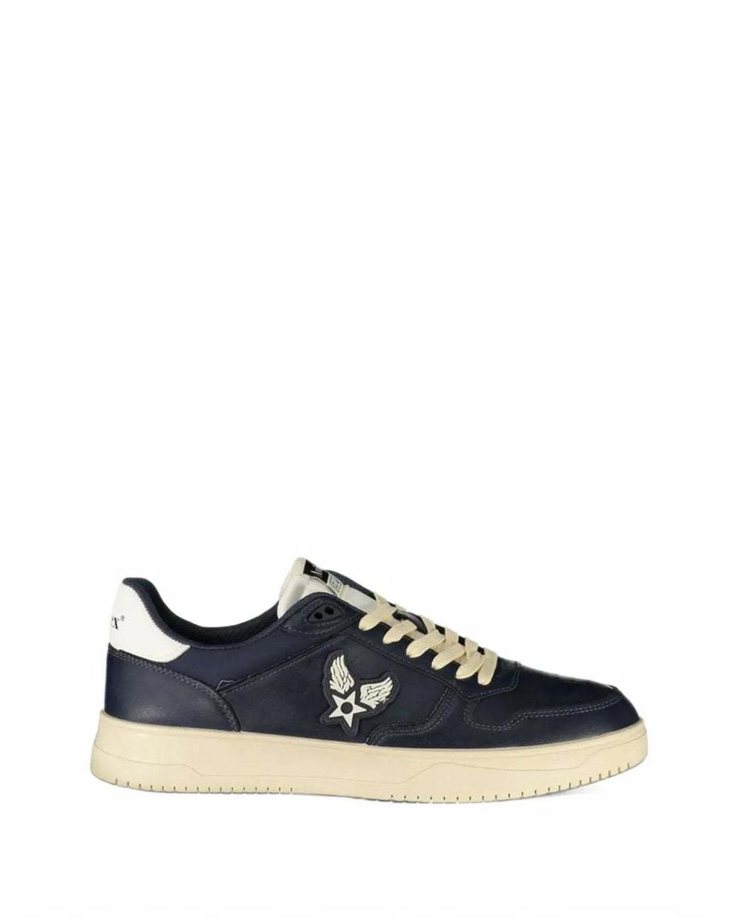 Avirex Blue Logo-Patch Panelled Sneakers for men