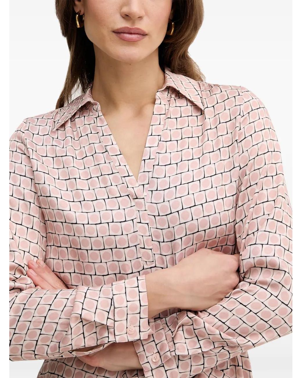 MARC AUREL Pink Geometric-Print Belted Mini Dress