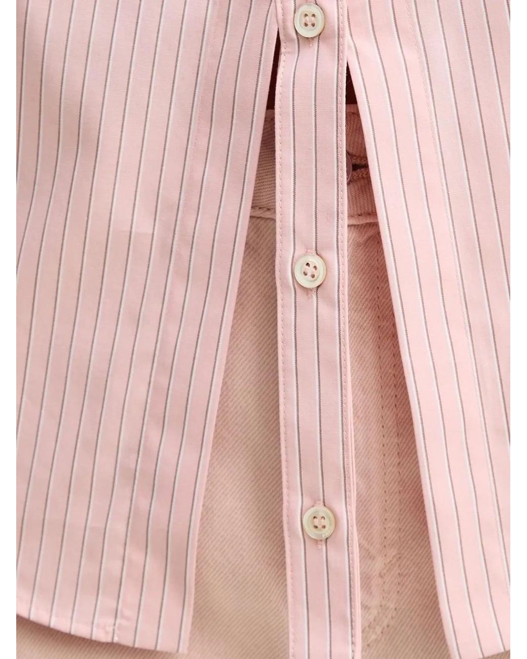 Pinko Pink Pinstriped Tie-Cuff Shirt