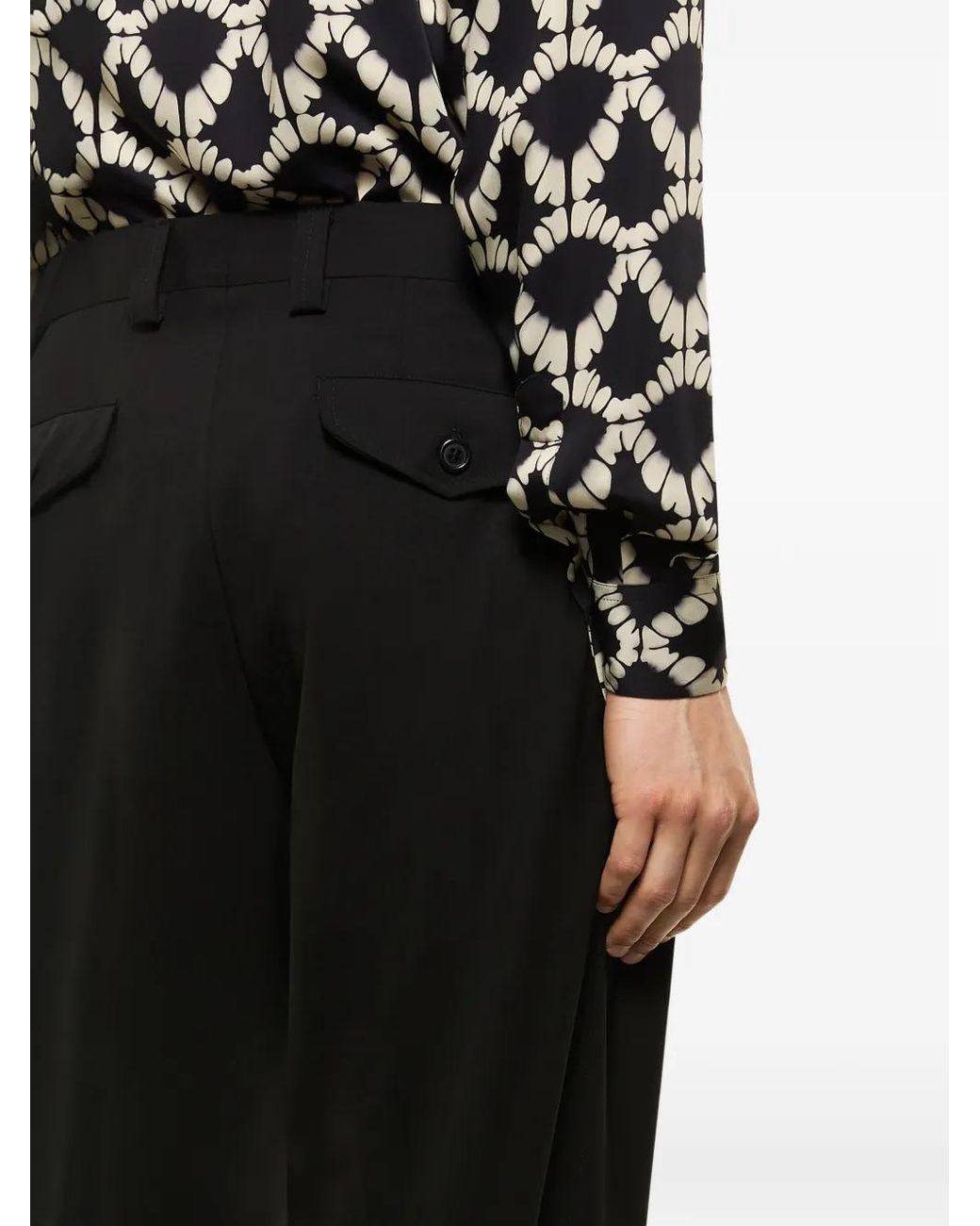 Laneus Black Buttoned Trousers for men