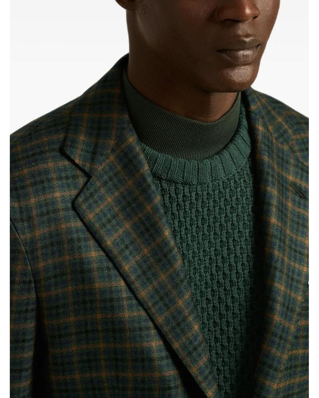 Kiton Geruite Kasjmier Blazer in het Black voor heren