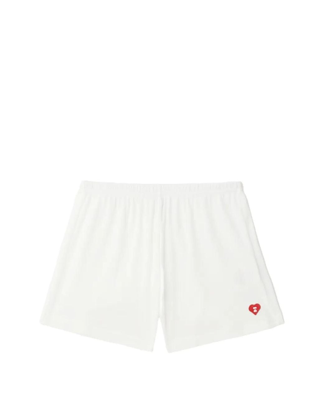 AAPE BY A BATHING AP White Heart-Motif Cotton Shorts
