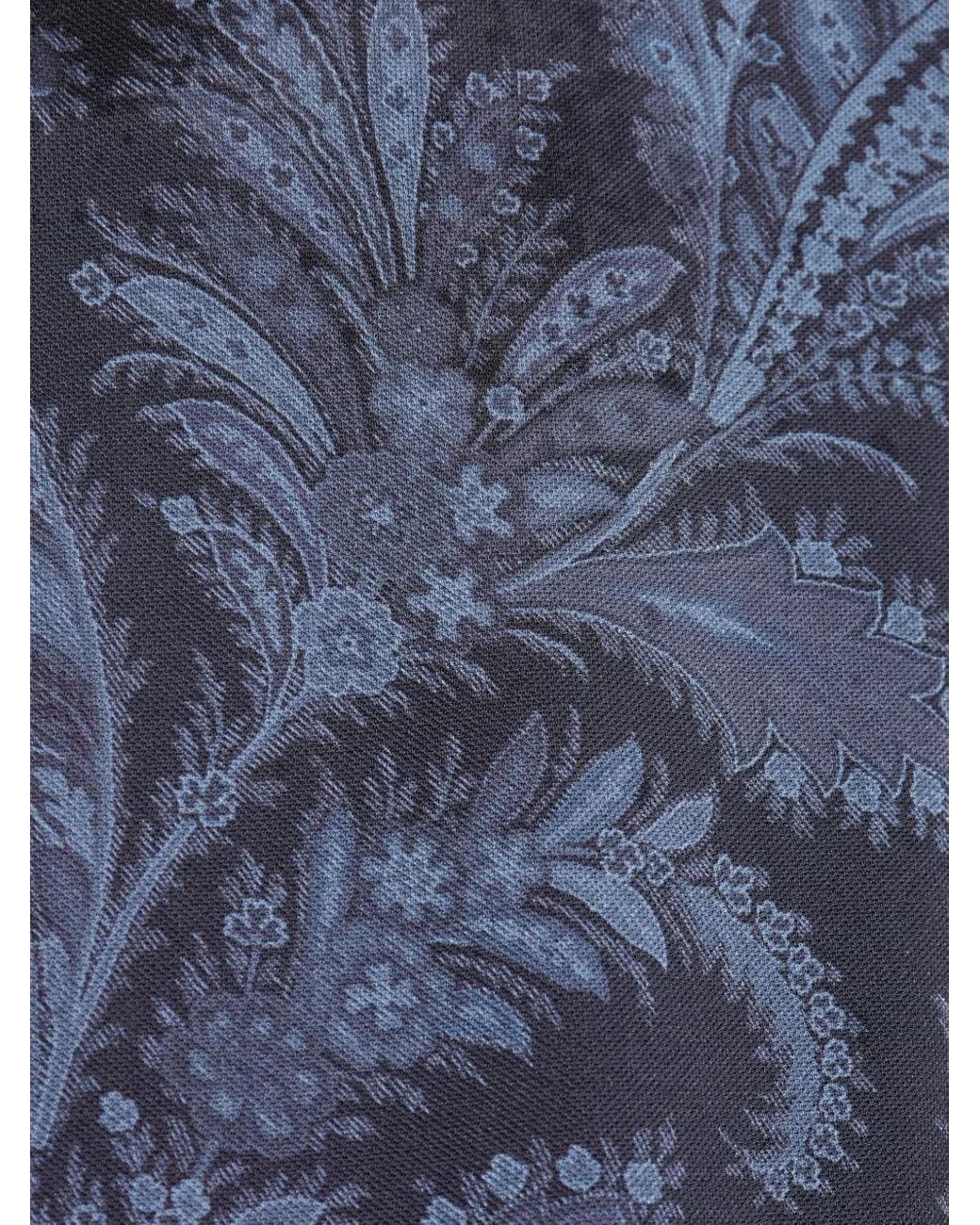 Etro Blue Patterned Polo for men
