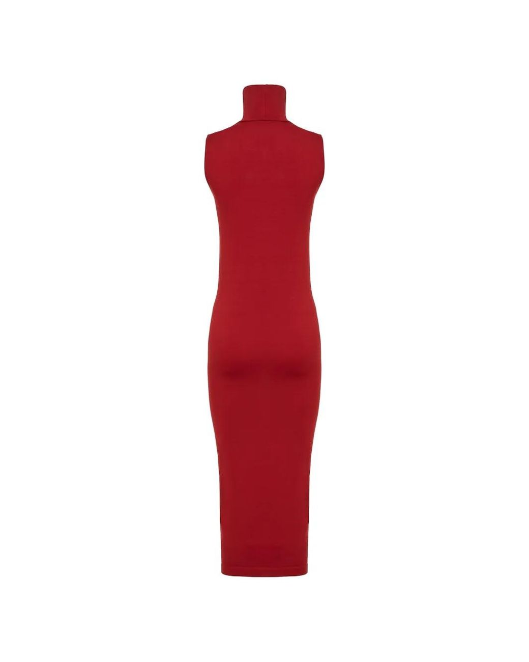 Wolford Red Seamless Turtleneck Midi Dress