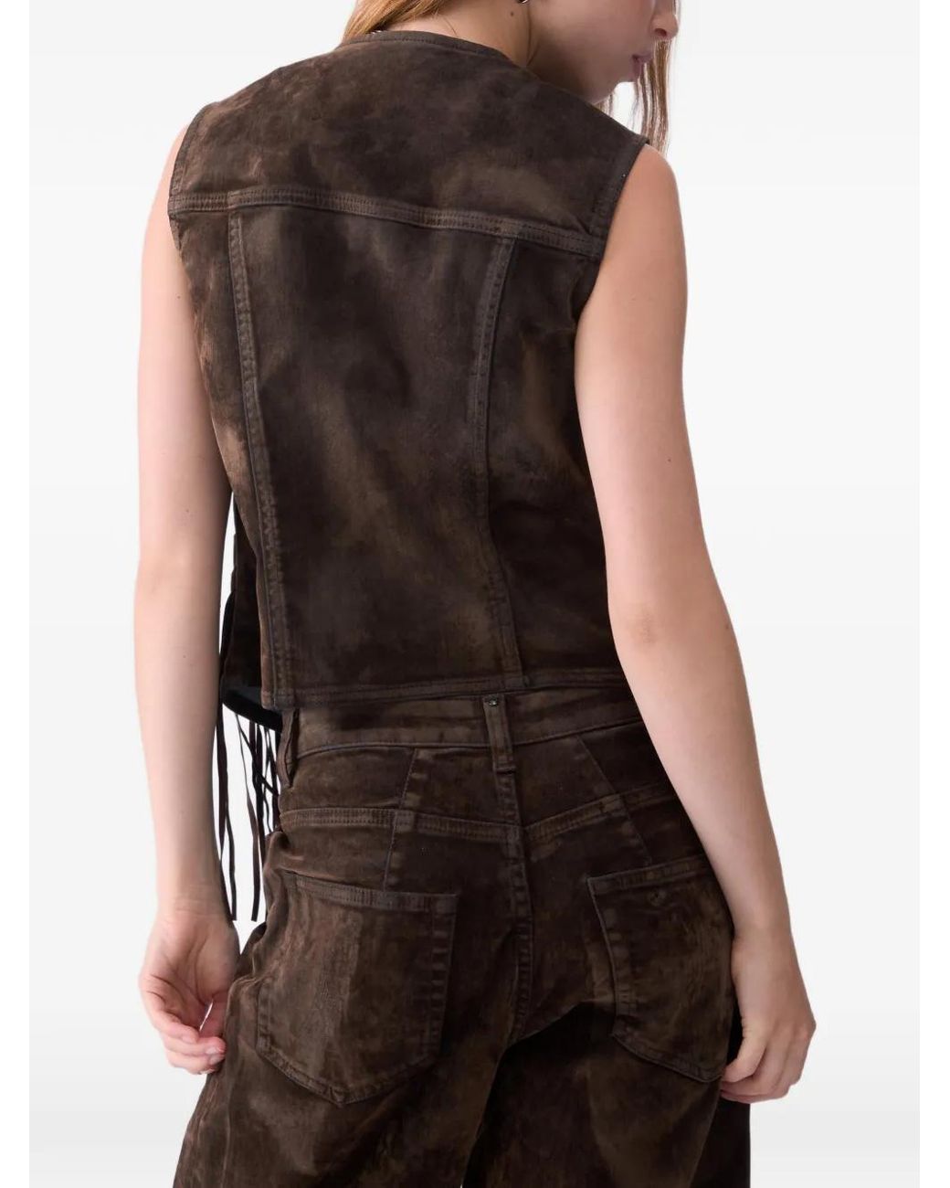 Liu Jo Brown Fringed Vest