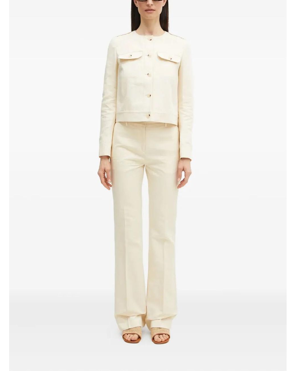 KENZO Natural Cotton Collarless Jacket