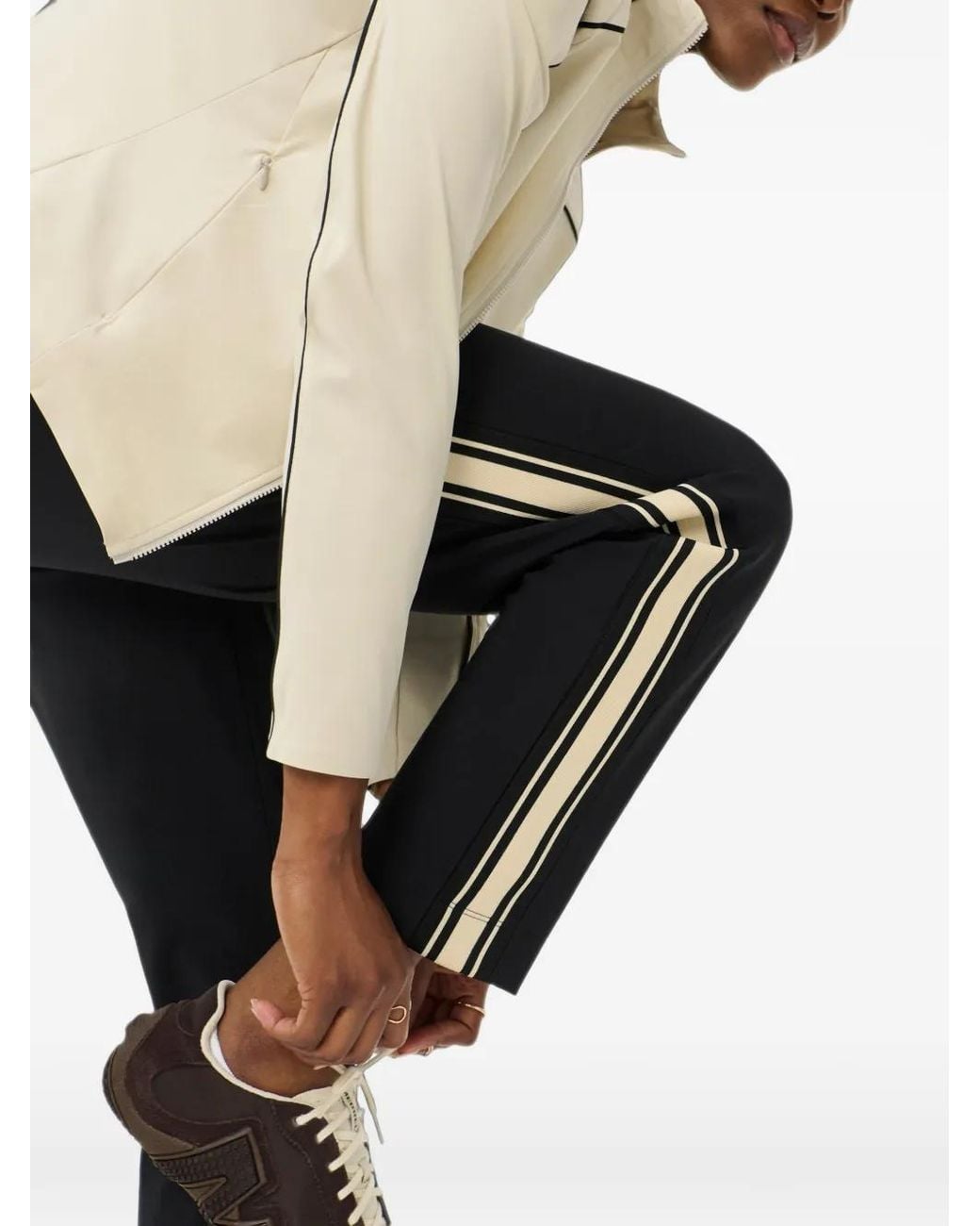 Sweaty Betty Black Explorer Side-Stripe Track Pants