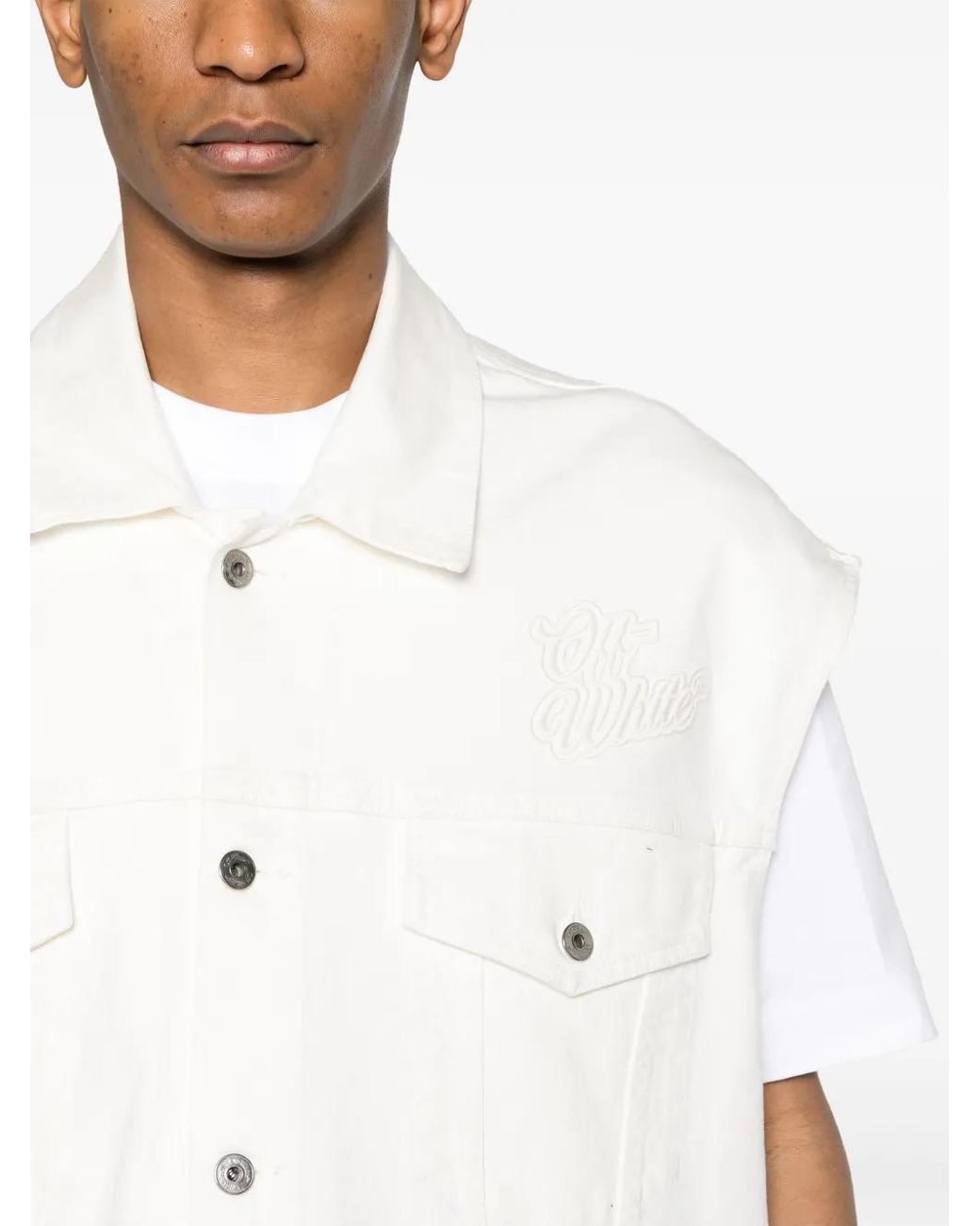 Off-White c/o Virgil Abloh Natural Logo Denim Vest for men