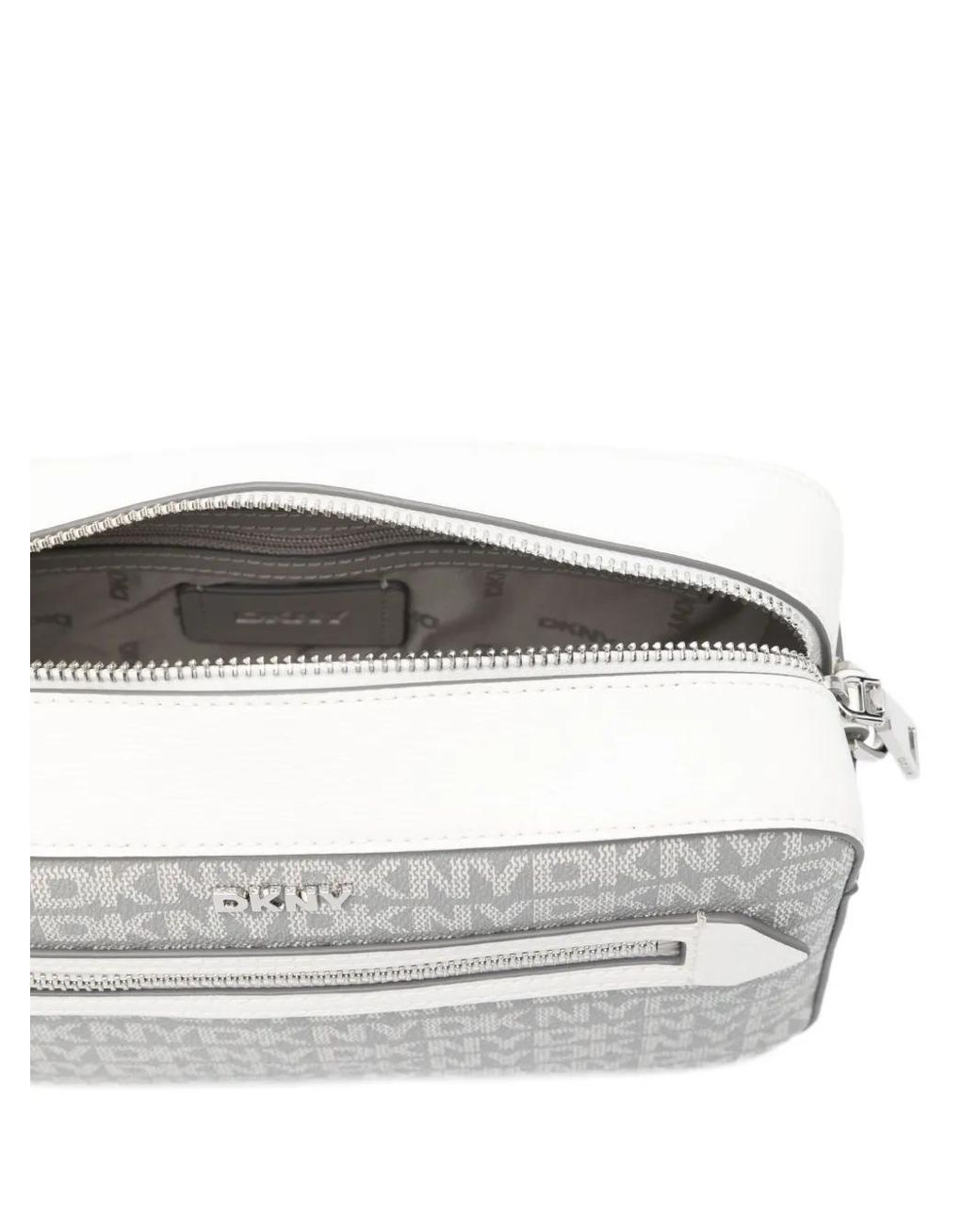 DKNY Gray Logo-Monogram Shoulder Bag