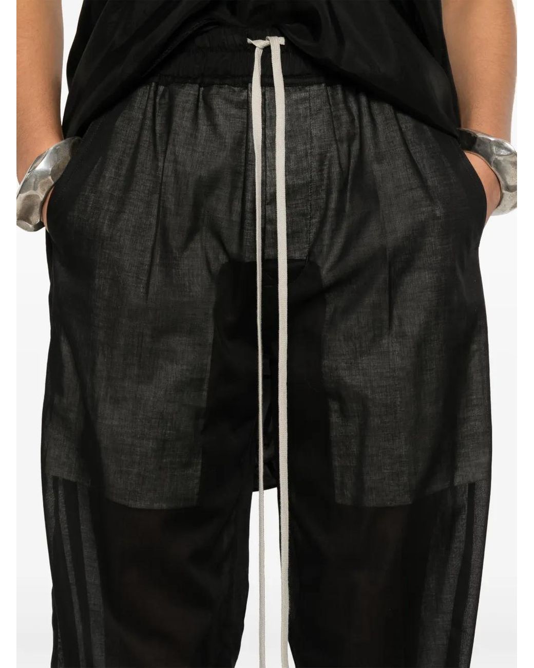 Rick Owens Dietrich Drawstring Pants In Black Cotton