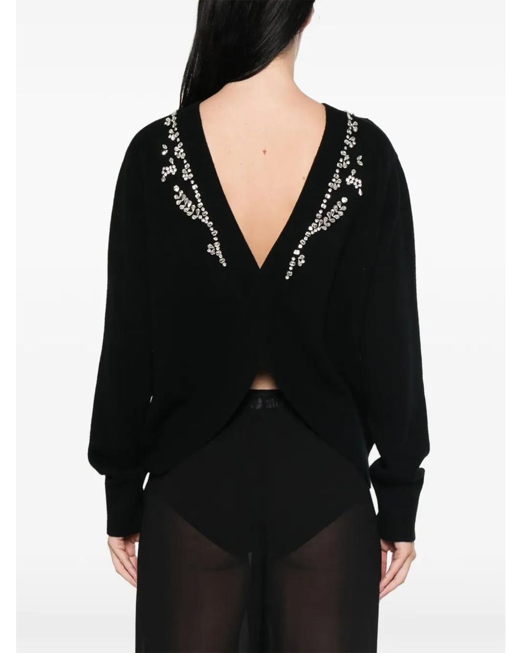 Circus Hotel Black Low-Cut Back Sweater
