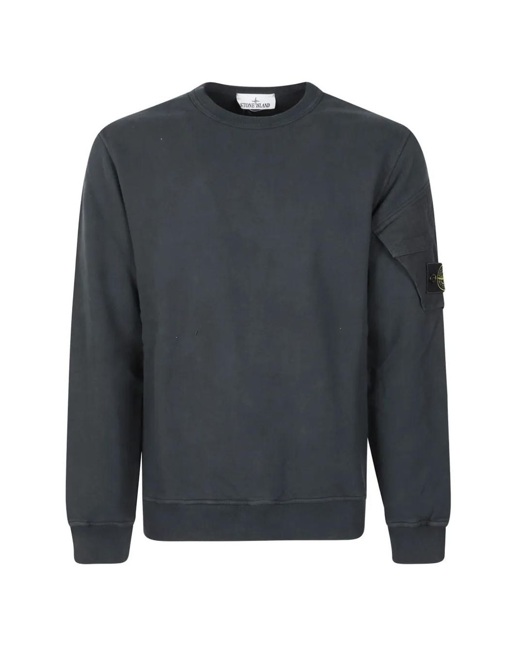 Stone Island Blue 6100015 Brushed Organic Cotton Fleece Sweatshirt for men