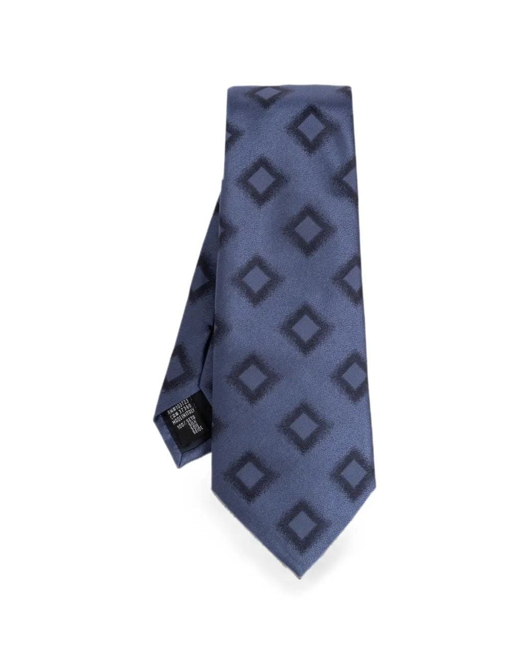 Giorgio Armani Blue Geometric-Print Tie for men