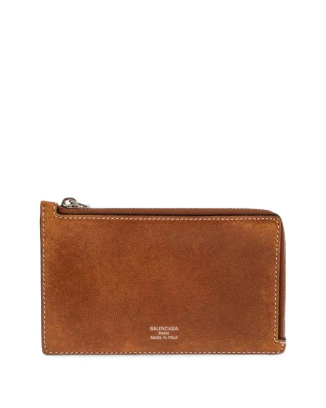 Balenciaga Brown Logo-Print Wallet