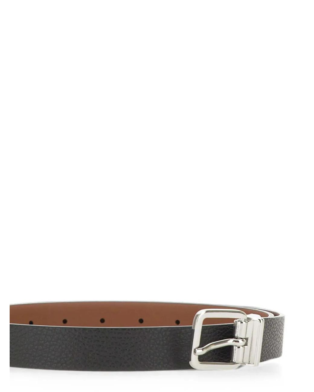 Gianni Chiarini White Reversible Grained-Leather Belt
