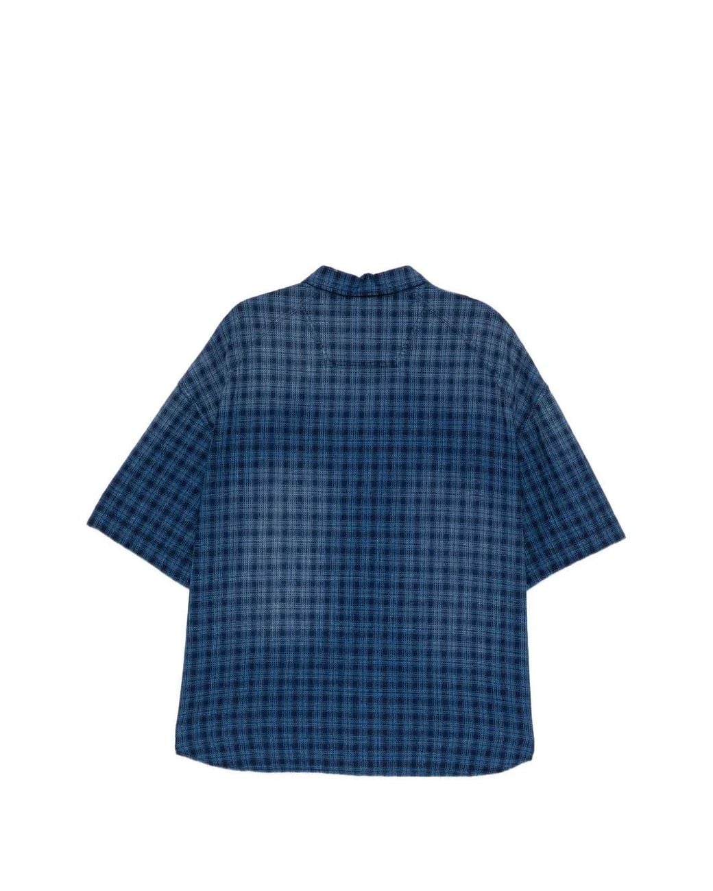 Juun.J Blue Chemise À Carreaux for men