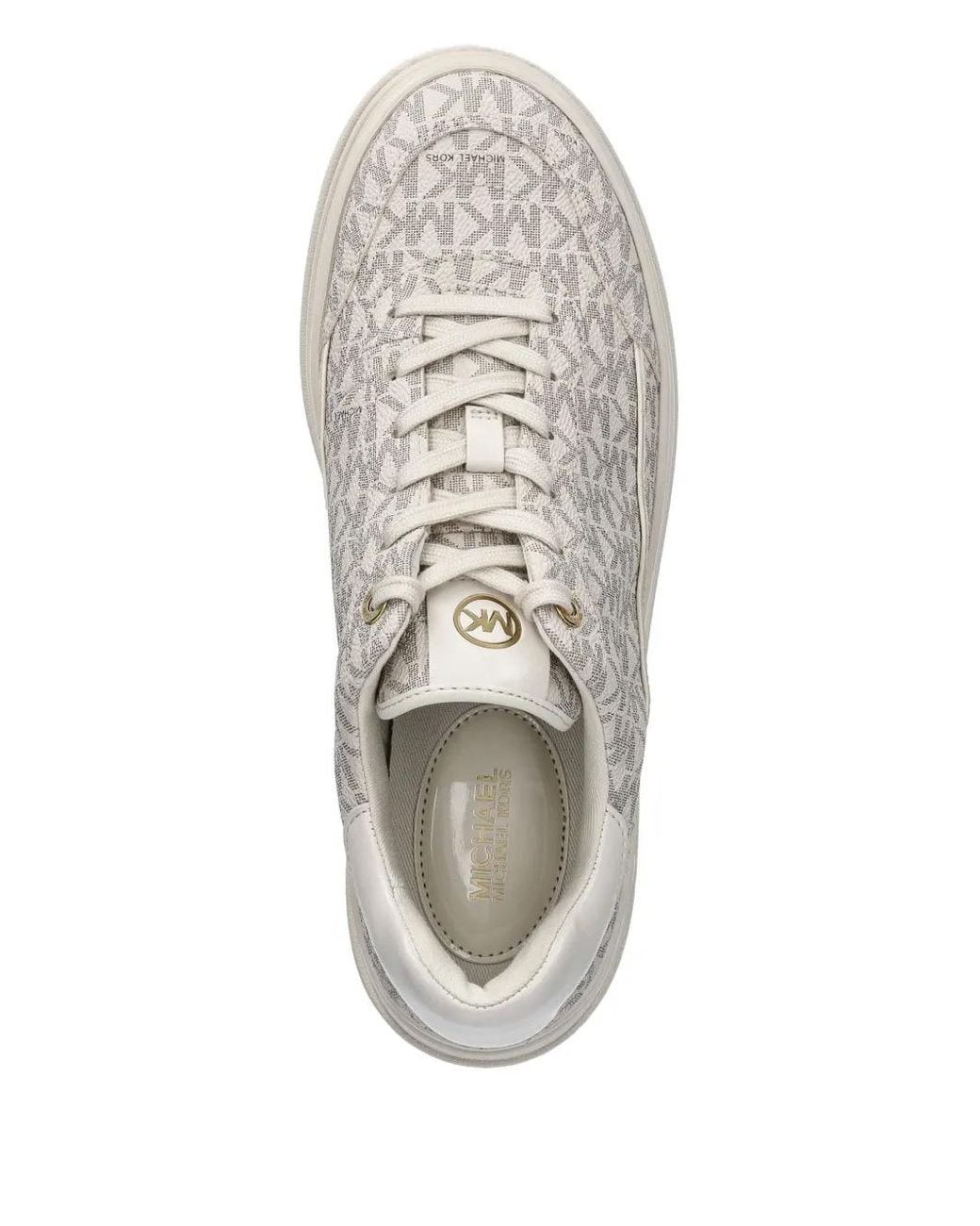 MICHAEL Michael Kors White Monogram-Pattern Sneakers