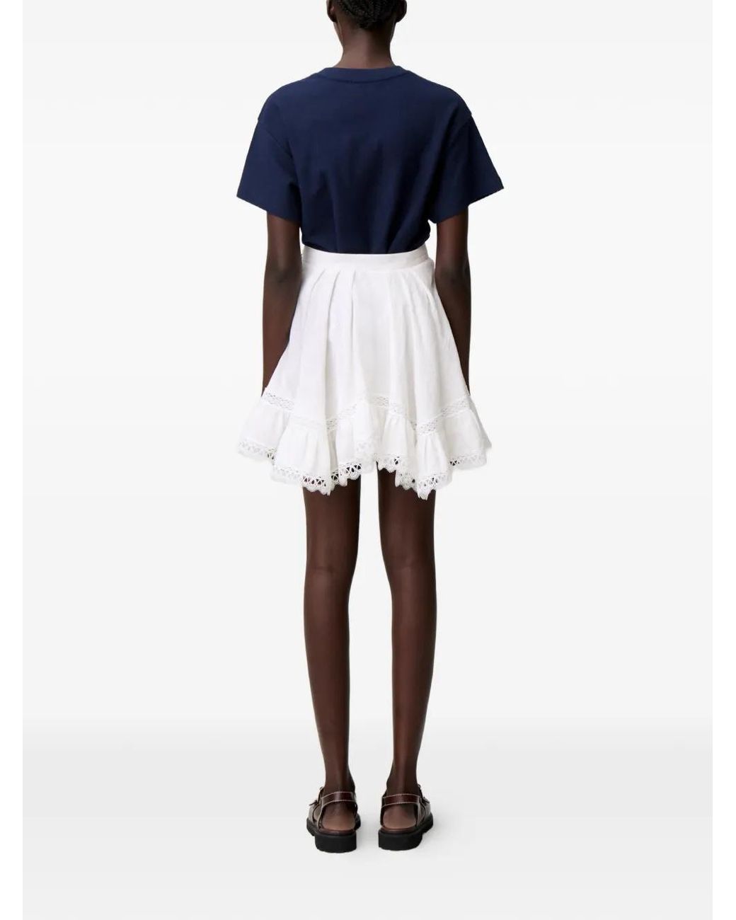 Claudie Pierlot White Short Lace Skirt