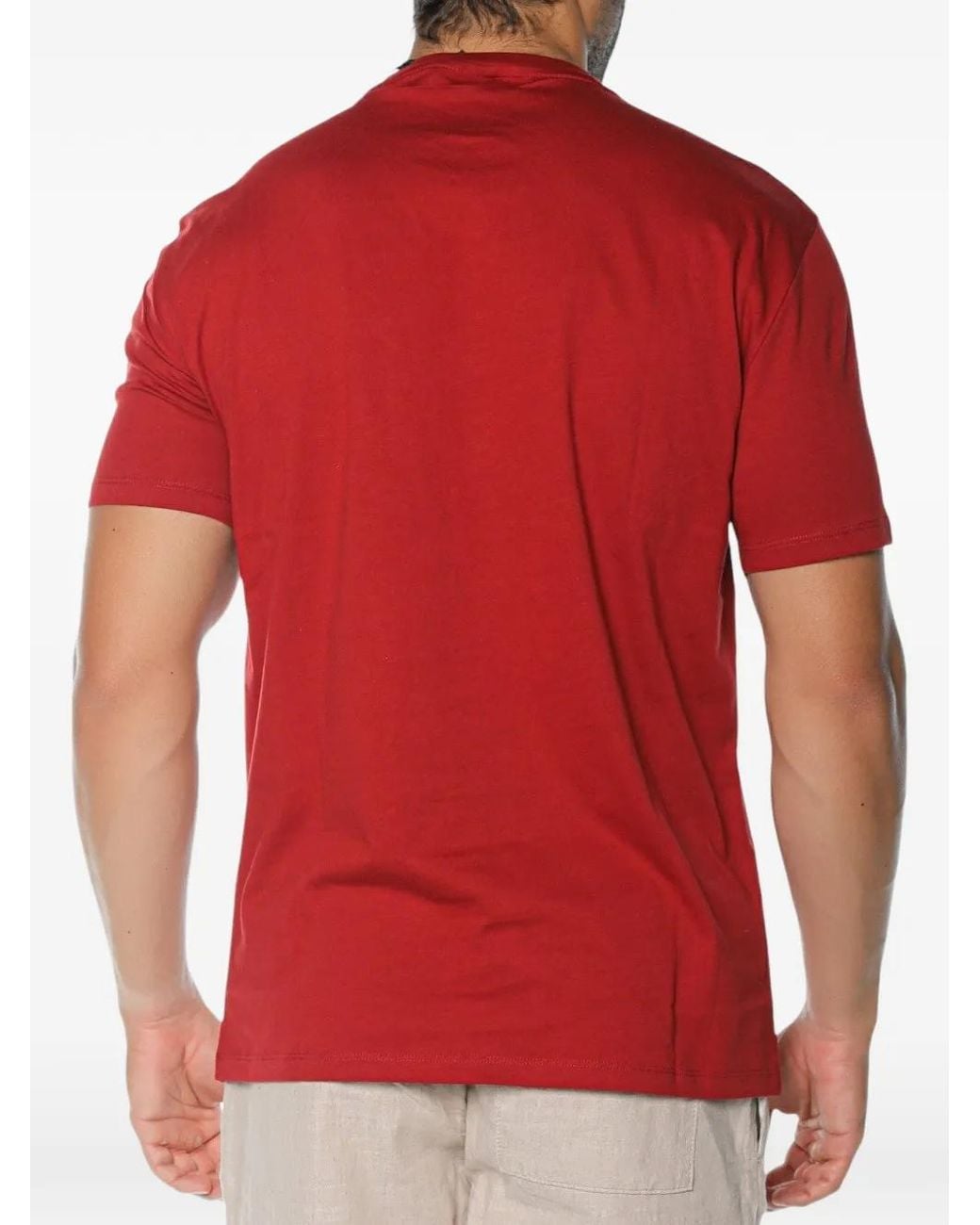 ARMANI EXCHANGE Red Logo-Print Cotton T-Shirt for men