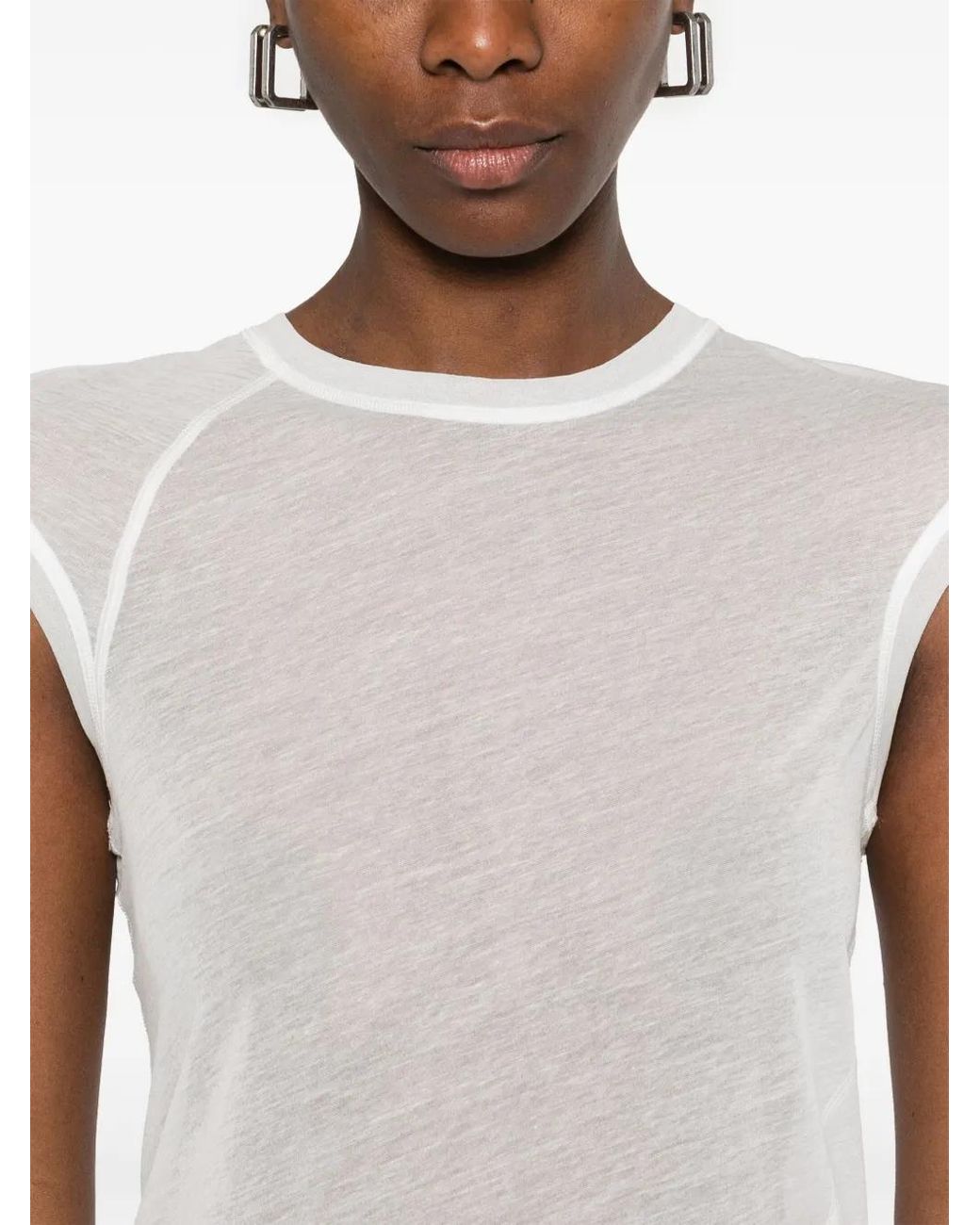 Helmut Lang White Twisted Crop Crw.Zer Clothing