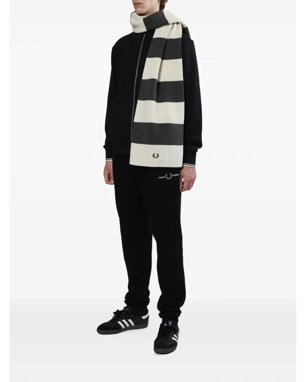 Sciarpa A Righe di Fred Perry in White da Uomo