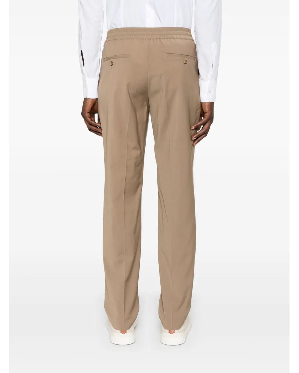 Sandro Natural Elasticated Straight-Leg Trousers for men