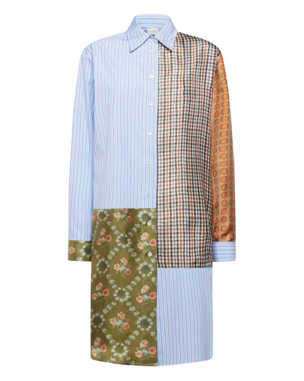 Pierre Louis Mascia White Patchwork-Design Shirt