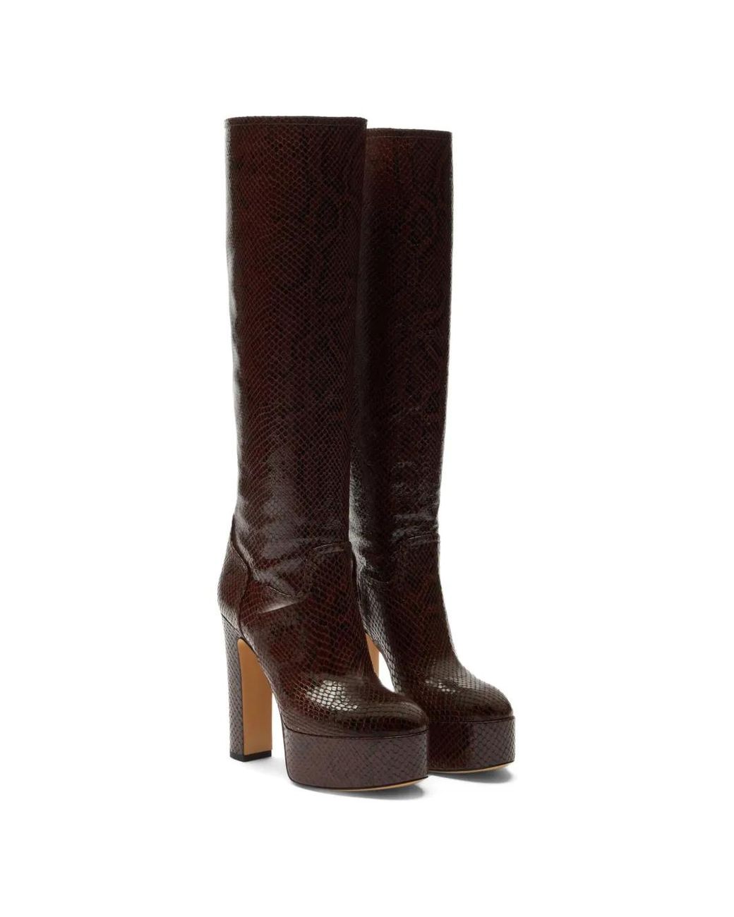 Casadei Brown Patty Python-Print Boots