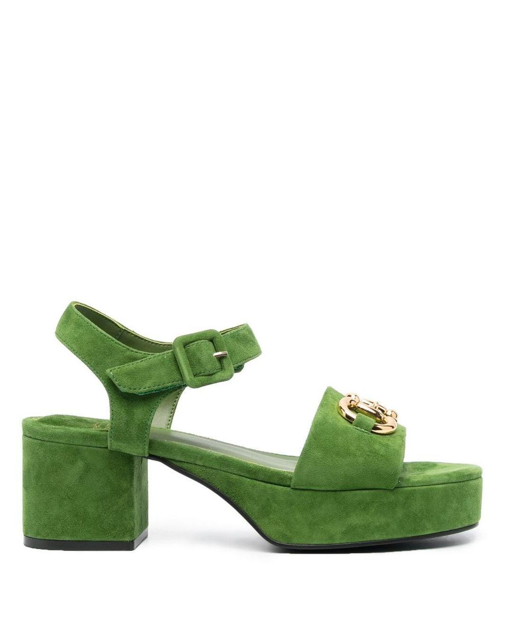 Jeffrey Campbell Timeless Suede Block-heel Sandals in Green | Lyst