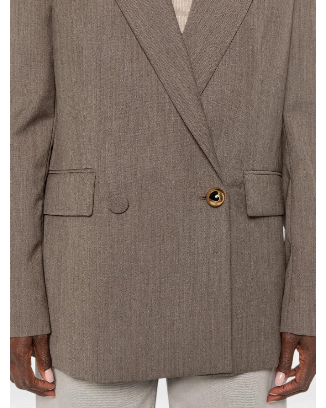 Moschino Brown Double-Breasted Heart-Button Blazer