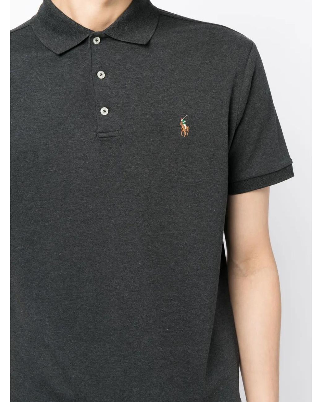 Polo Ralph Lauren Black Polo Pony-Embroidery Polo Shirt for men