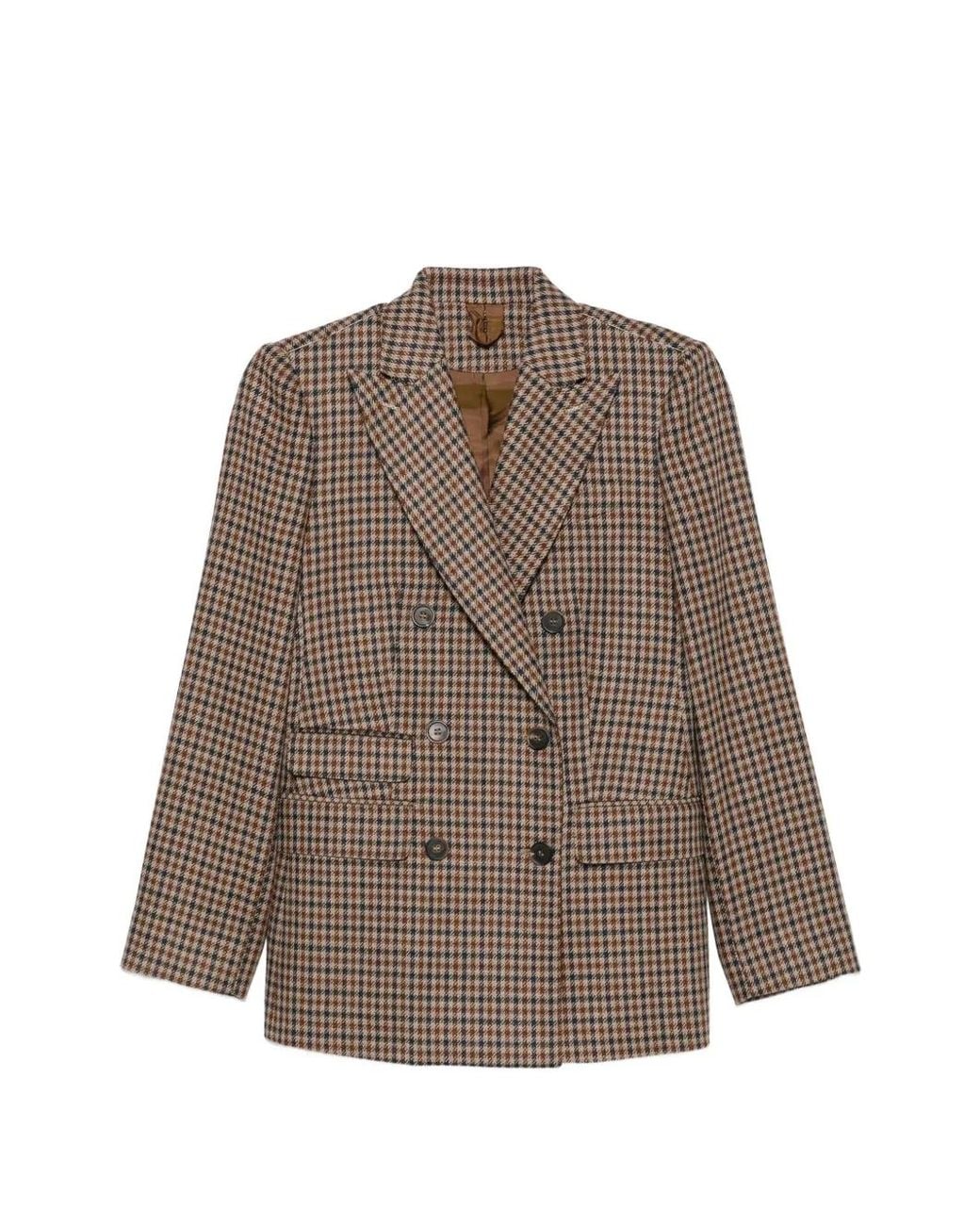 Max Mara Brown Blazer À Boutonnière Croisée