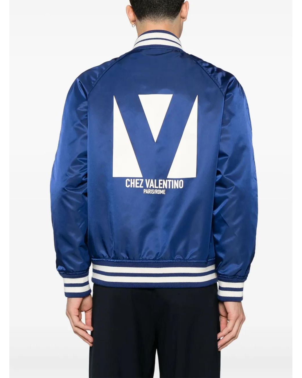 Valentino Garavani Blue Chez Bomber Jacket for men