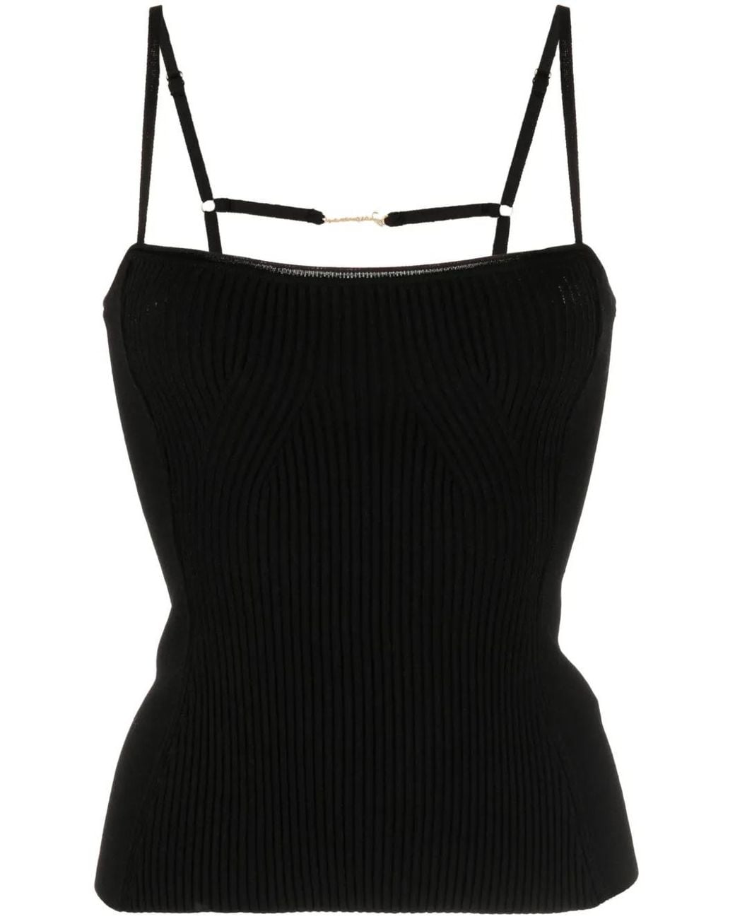 Jacquemus Black Le Haut Sierra Ribbed Tank Top