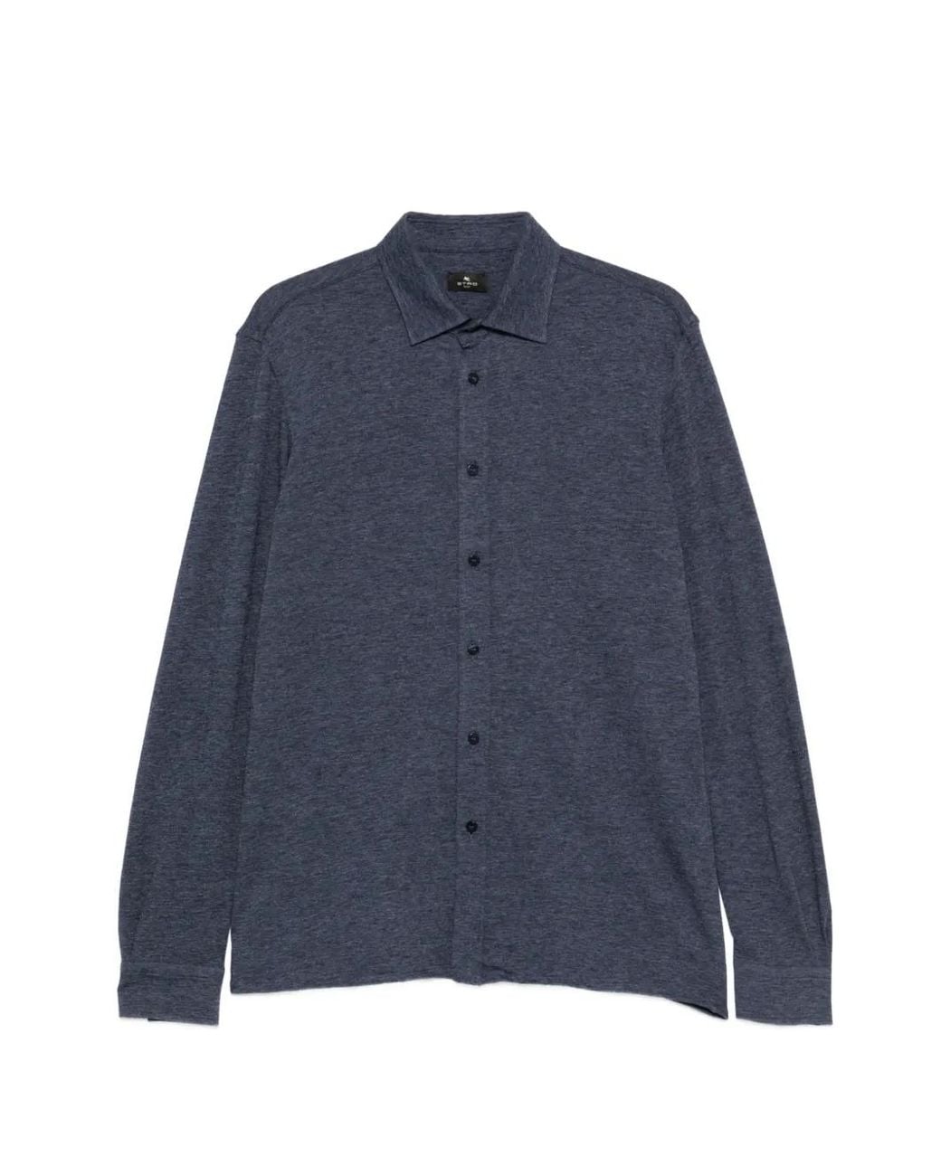 Etro Blue Button-Up Long-Sleeve Shirt for men