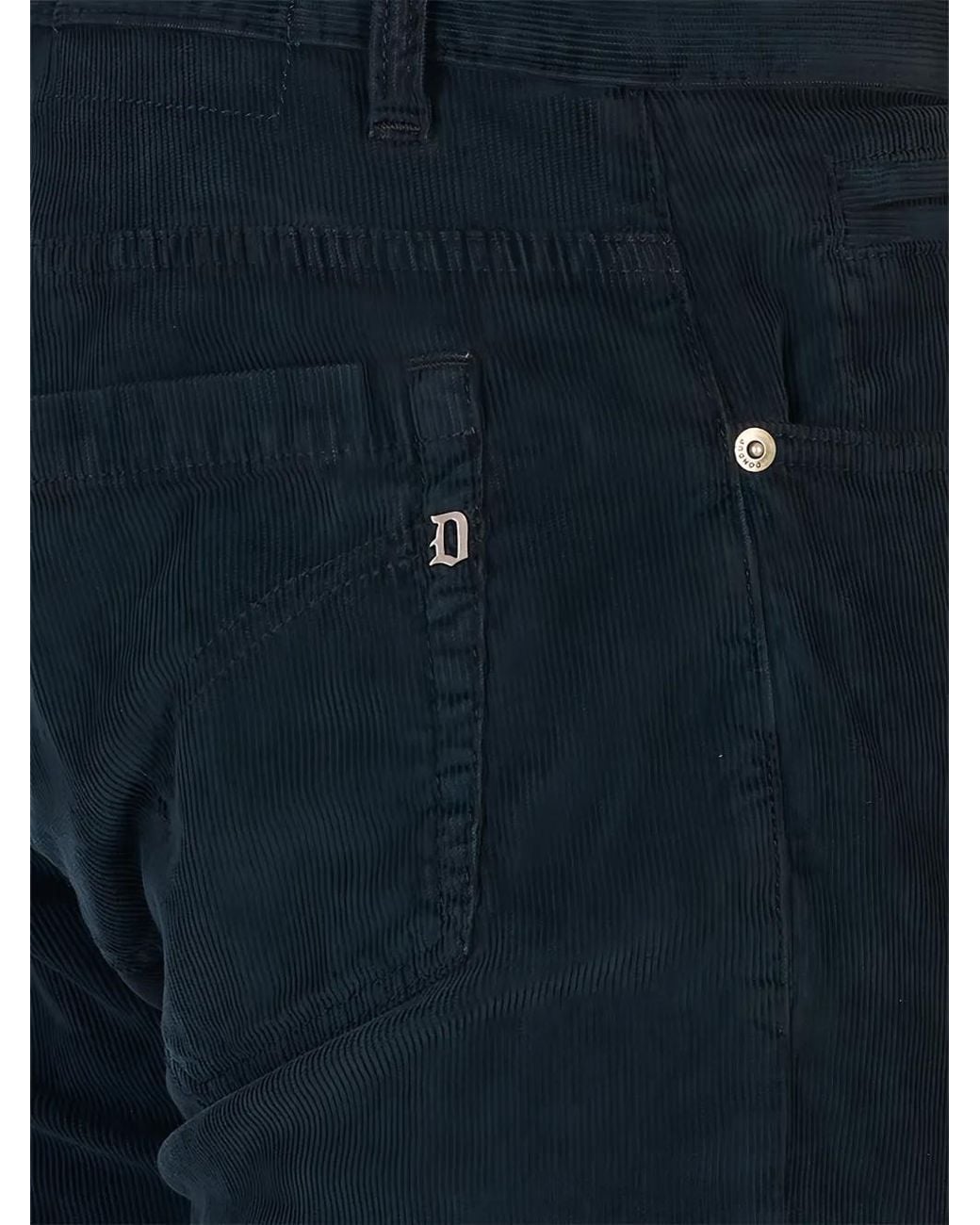 Dondup Blue Corduroy Slim-Fit Trousers for men