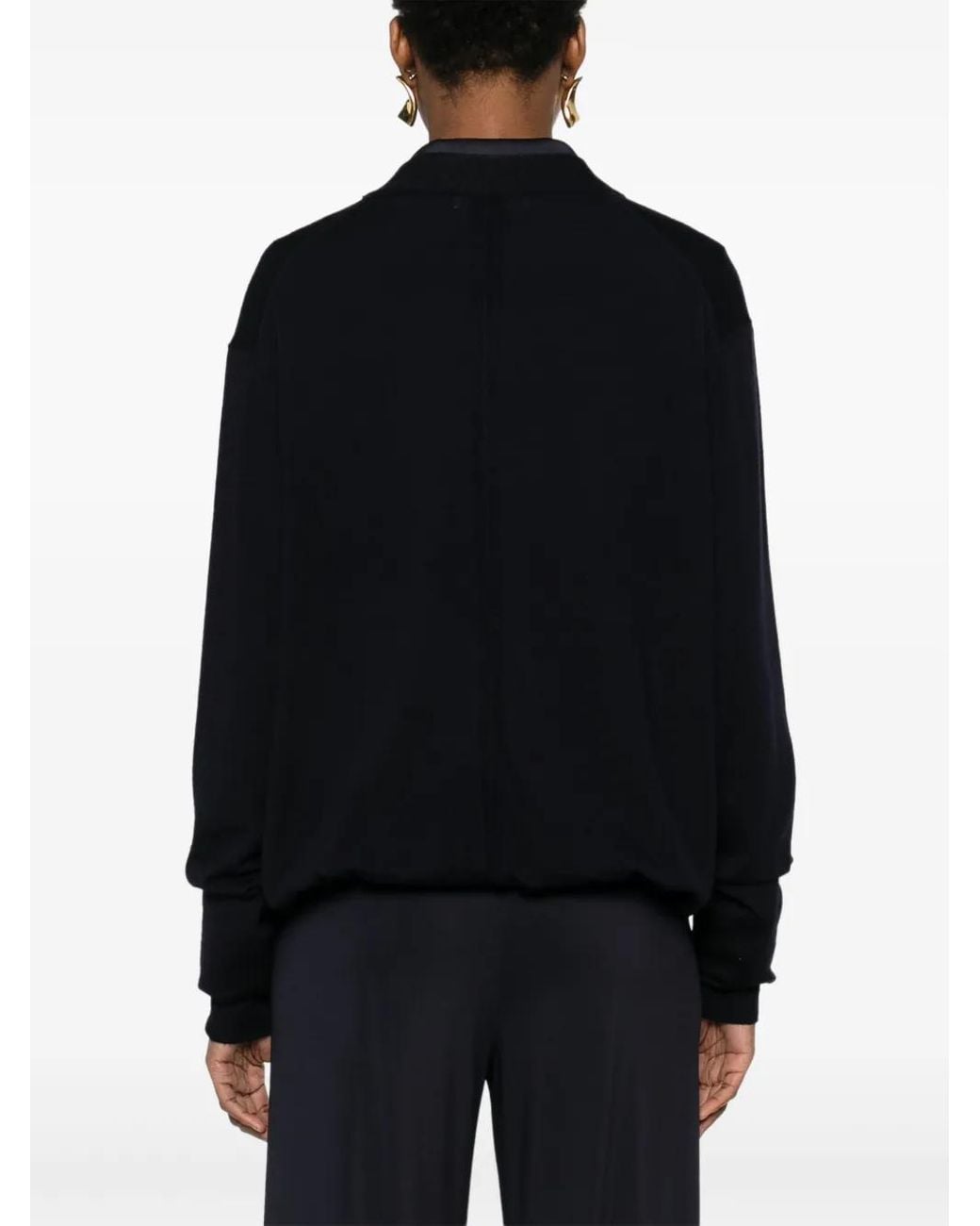 Dorothee Schumacher Black Plunging-Neck Sweater