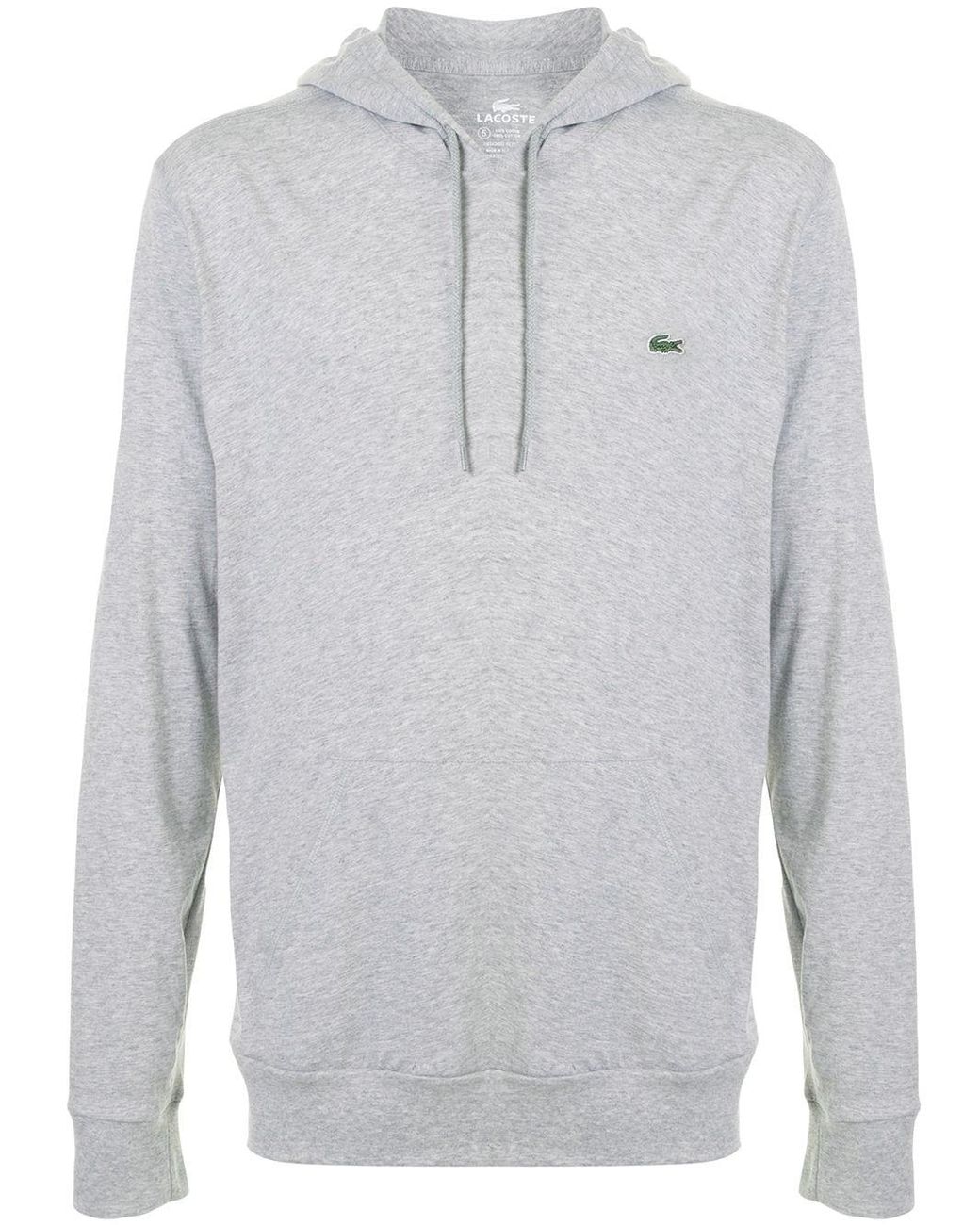 Lacoste Embroidered Logo Hoodie in Grey (Gray) for Men - Lyst