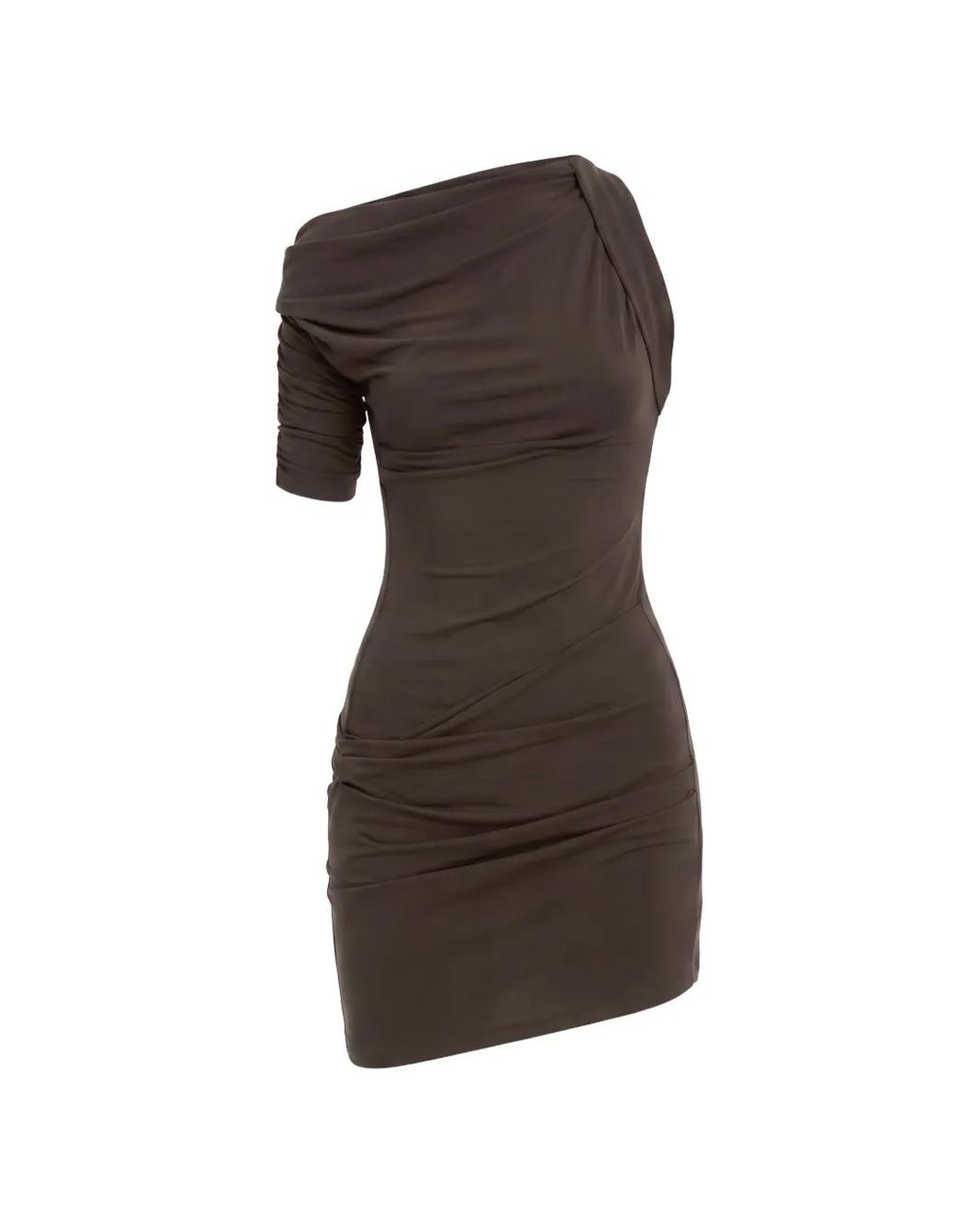 Jacquemus Brown The Drapeado Mini Dress