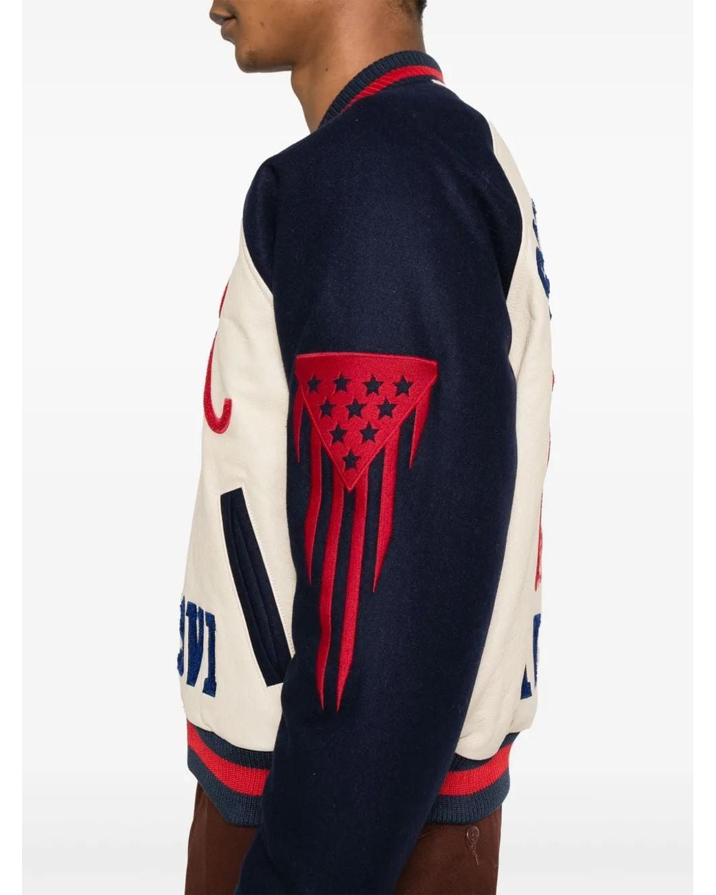 Rhude Blue St. Croix Varsity Jacket for men