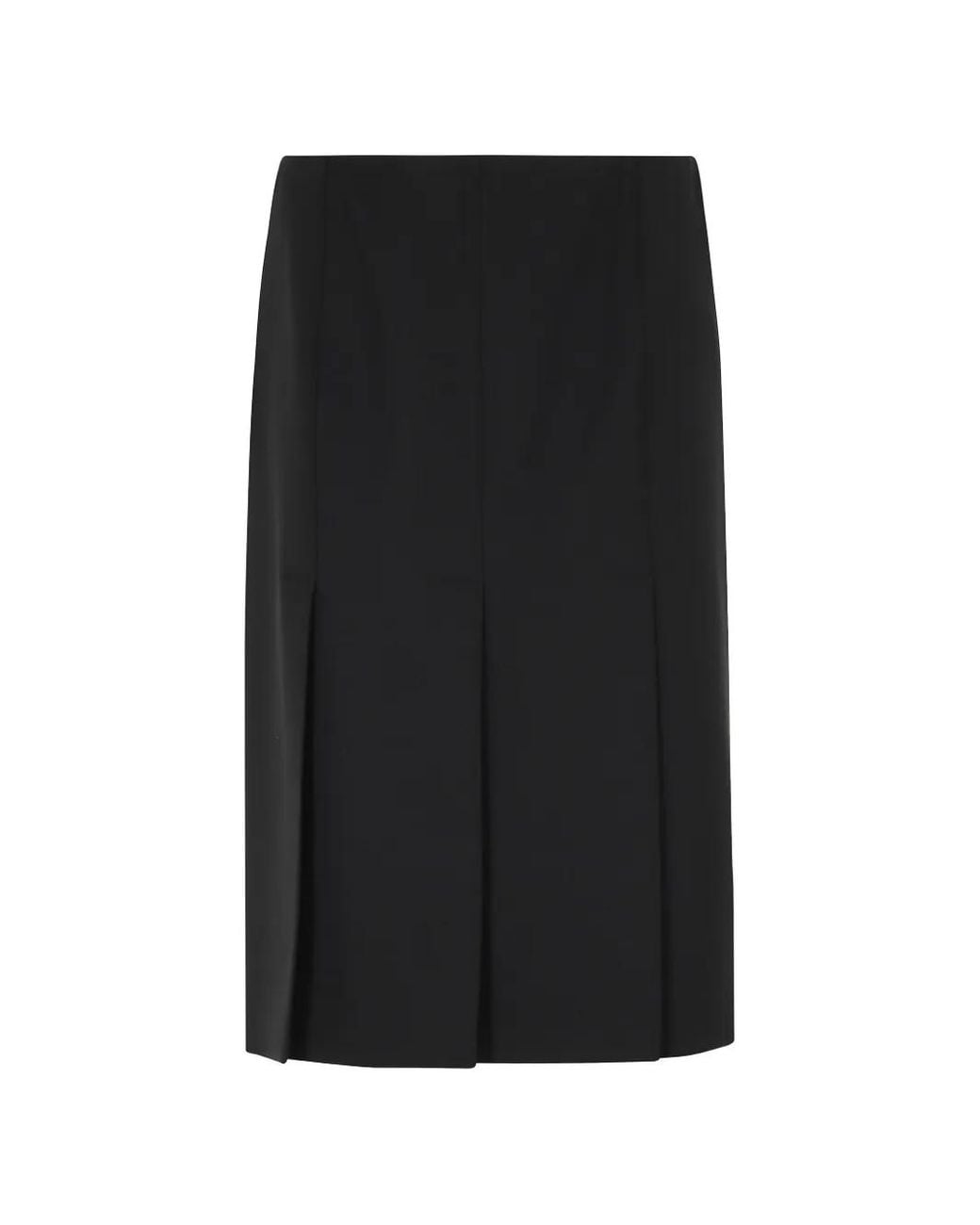 Seventy Black Midi Pleated-Detail Pencil Skirt