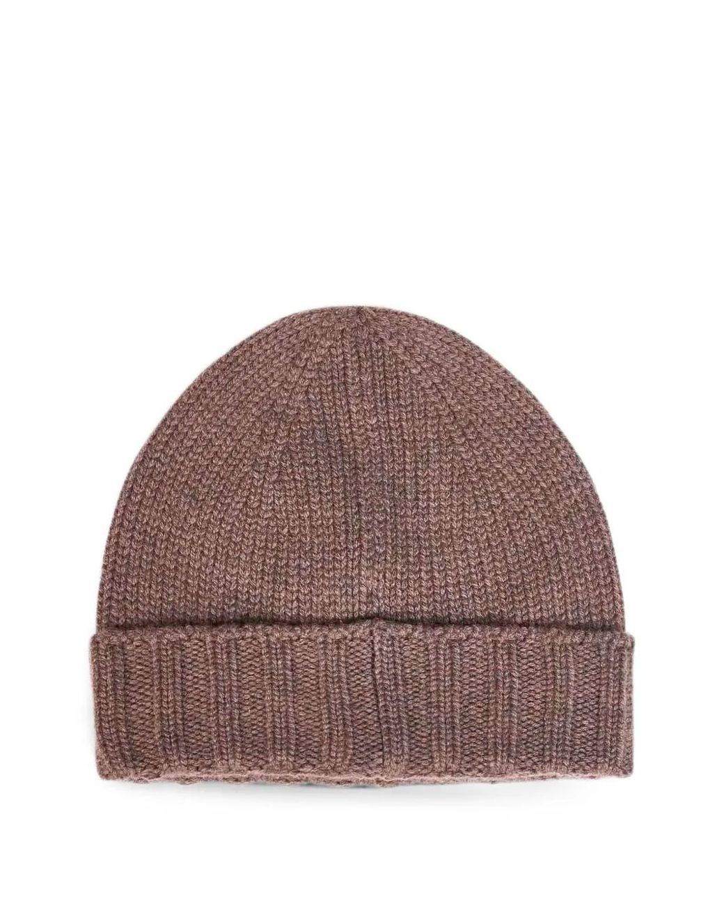 D4.0 Brown Ribbed-Knit Wool Beanie Hat for men