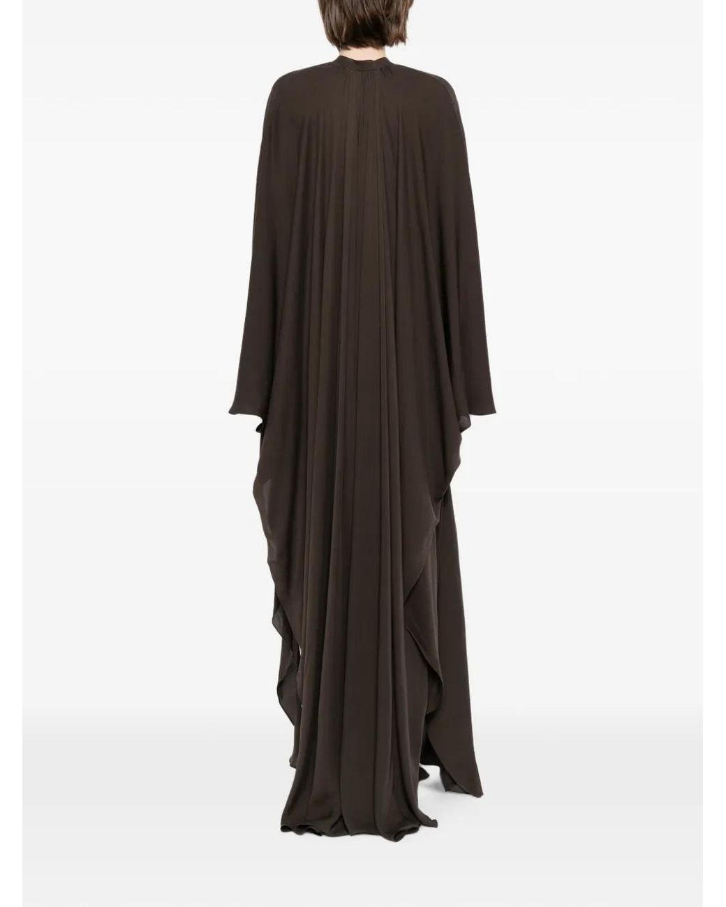 Tom Ford Brown Gathered Maxi Silk Dress