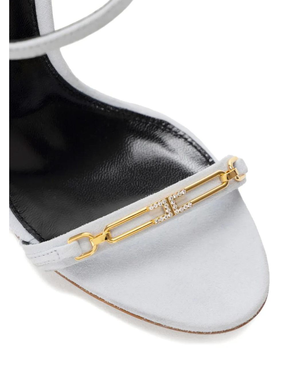 Elisabetta Franchi White Strappy Stiletto Sandals