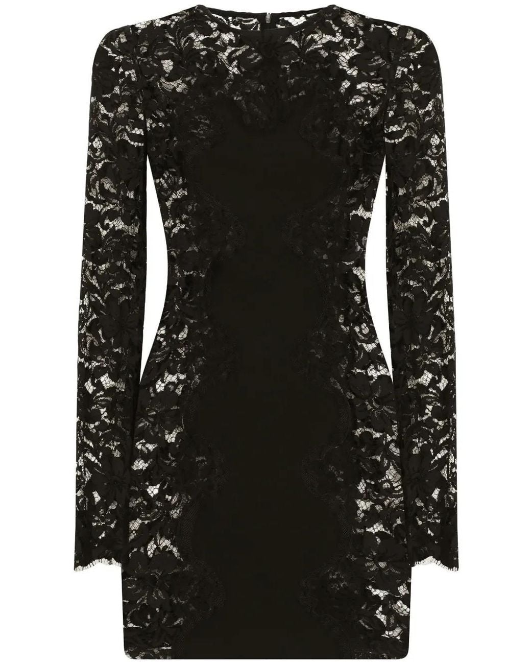 Dolce & Gabbana Black Semi-Sheer Lace Minidress