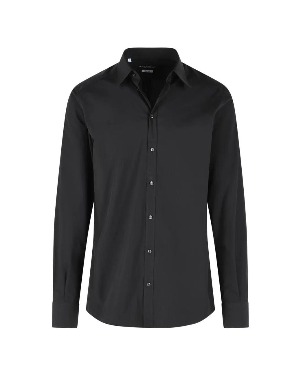 Dolce & Gabbana Black Pointed-Collar Shirt for men