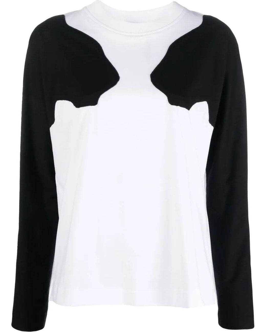 Krizia Black Two-Tone Long-Sleeve T-Shirt