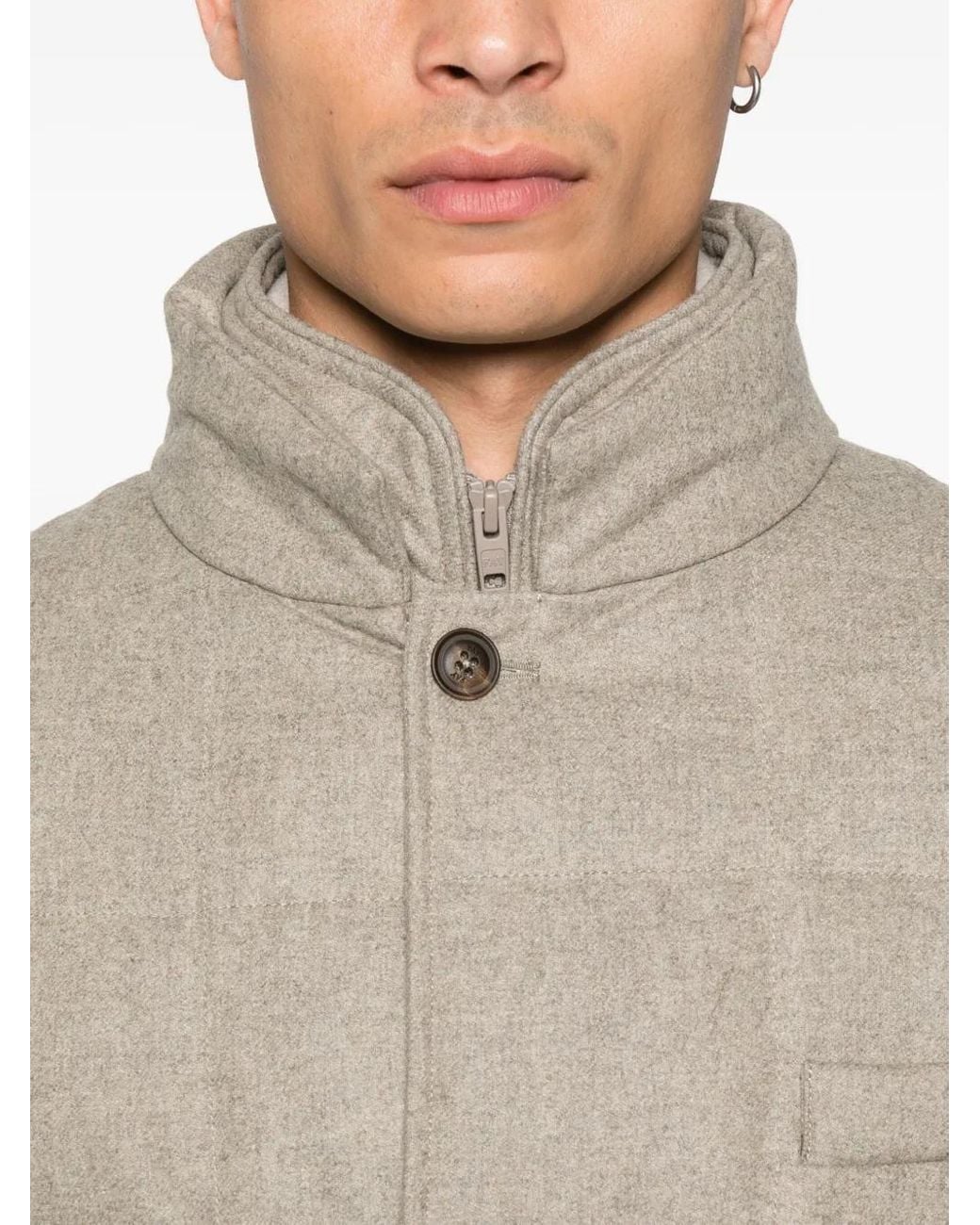 Fay Gray Quilted Buttoned Jacket for men