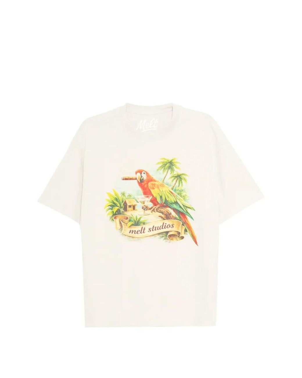 Melt White Crew Neck T-Shirt for men