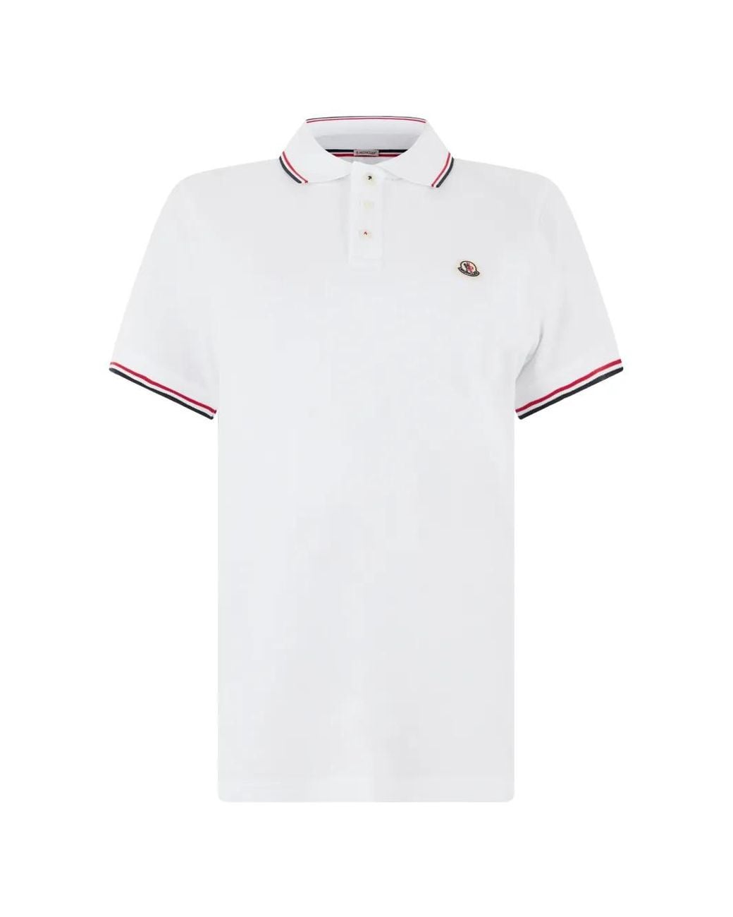 Polo À Patch Logo Moncler pour homme en coloris White